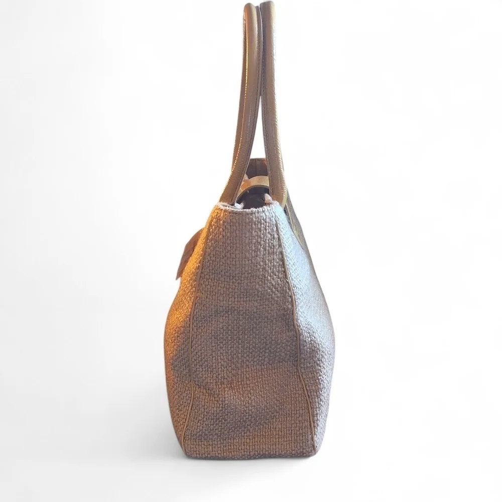 Kate Spade Doris Tweed Patent Leather Turnlock Tote